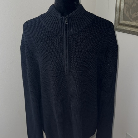 Calvin Klein quarter zip mock neck ribbed cotton men’s sweater Sz XXL - Picture 1 of 6